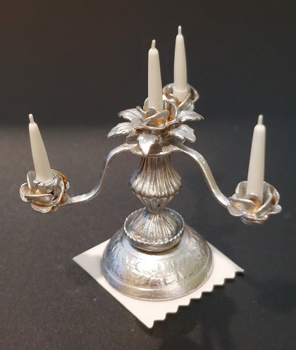 4-Arm Candlelabra, Silver