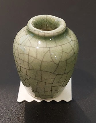 Stoneware Ginger Vase, Celadon Crackel