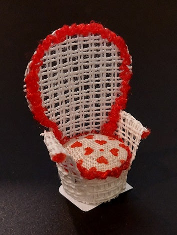 1/4" Scale Peacock Chair, Red Trim