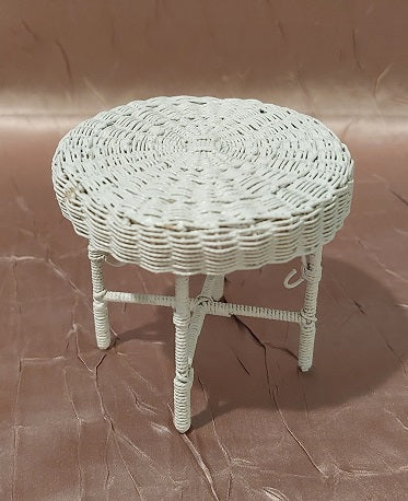 White Wicker Tea Table