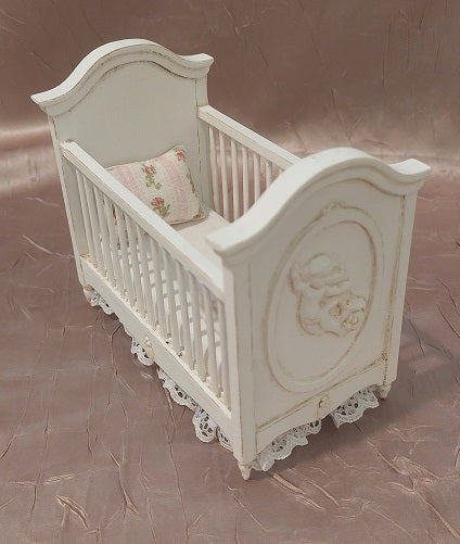 Crib, Shabby Chic, White