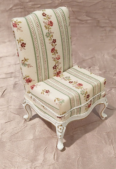 Accent or Bedroom Chair, Pink Floral Stripe