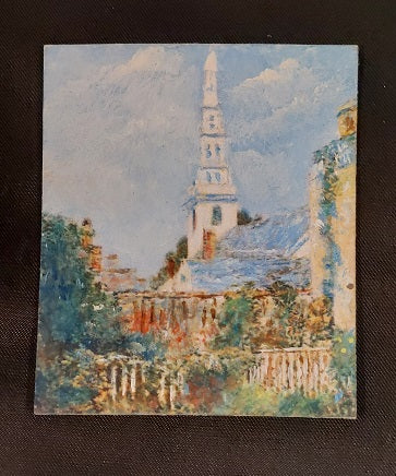 Oil Painting, Old Church, 19th C