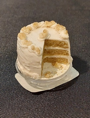 Cake on Cake Plate, Coffee & Walnut