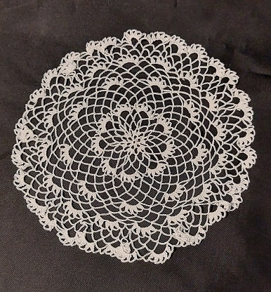 White Crochet Table Cloth, 5"