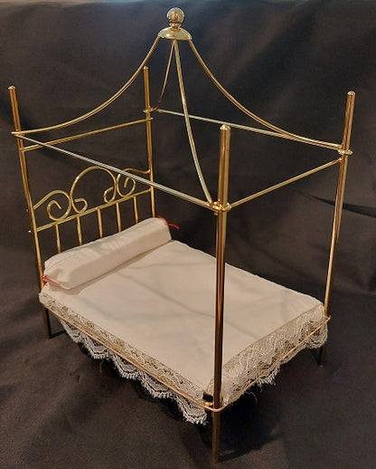 French Canopy Bed, Brass