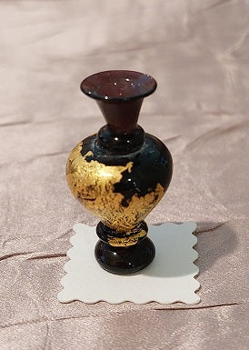 Burgandy Vase with Real Gold