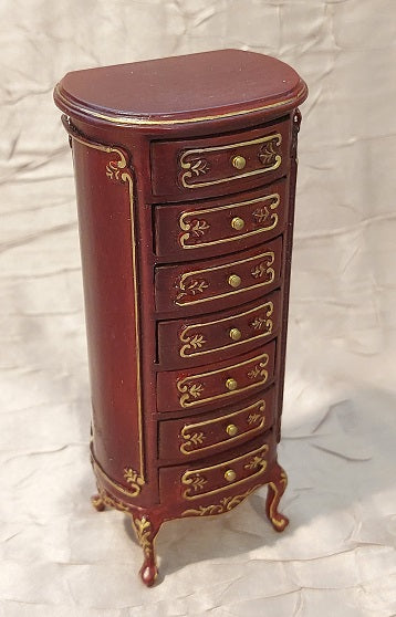 Lingerie Chest of Drawers, Mahogany & Gold