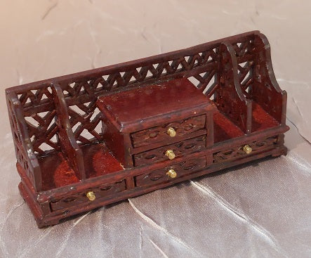 Chippendale Desk Organizer, Mahogany