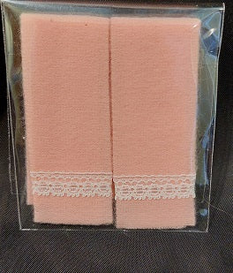 Lace Trim Towel Set, Peach