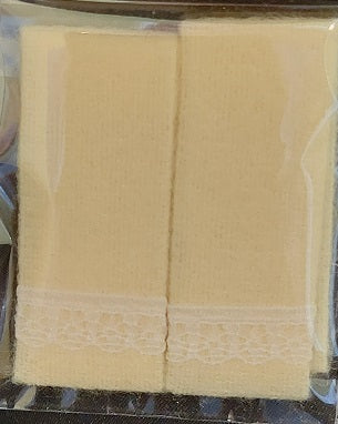 Lace Trim Towel Set, Yellow