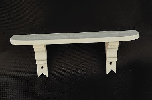 Wall Shelf with Brackets, White, Short