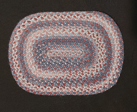 Braided Rug, Blue, Rose/Pink