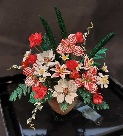 Medium Christmas Floral Arrangement in Pot, Candy Stripe