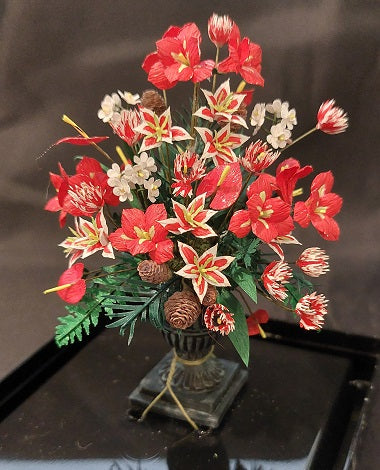 Tall Christmas Floral Arrangement in Urn