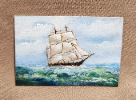 Oil Painting, Ship in the Storm