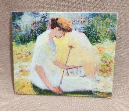 Oil Painting, Lady Reading in Shading Sun