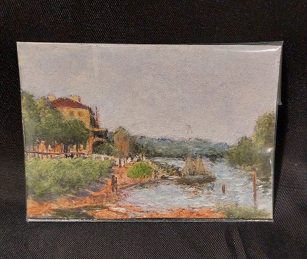 Oil Painting, Countryside Home with Sailboat