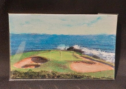 Oil Painting, Pebble Beach, 7th Hole