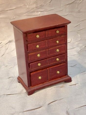 1/2" Scale Chest of Drawers, Mahogany