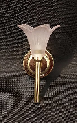 Brass Sconce with Pink Tulip Shade