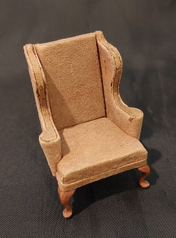 1/2" Scale Suede Wing Chair, Tan