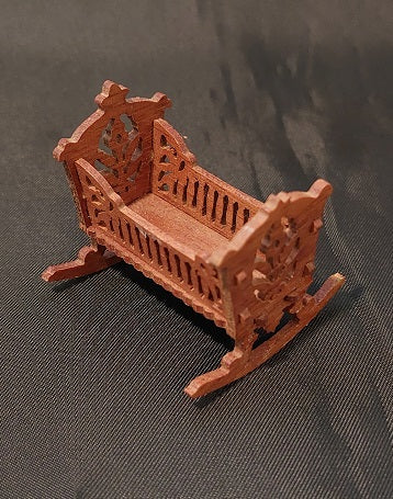 1/2" Scale Cradle with Fretwork, Cherry