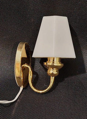 CCE570, Gold Tone Sconce with White Shade