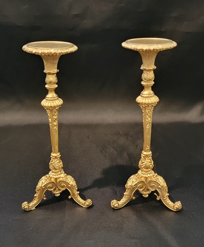 Torcheres Pair, 22KT Gilt