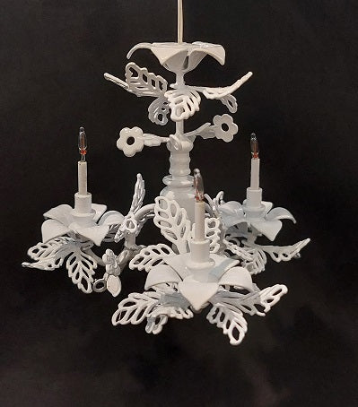 3-Arm Art Noveau Chandelier, Candle, Last One Disc.