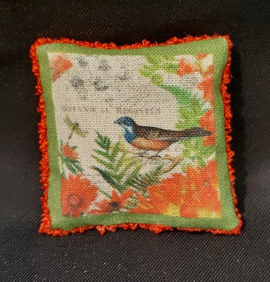 Pillow, Eastern Blue Bird & Floral