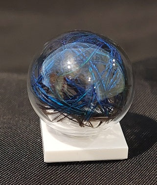 Peacock Feather Glass Orb Figurine