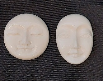 Buffalo Bone Face, White, Assorted, 1pc