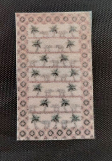 1/4" Scale Rug, Palm Tree, Tan, Green