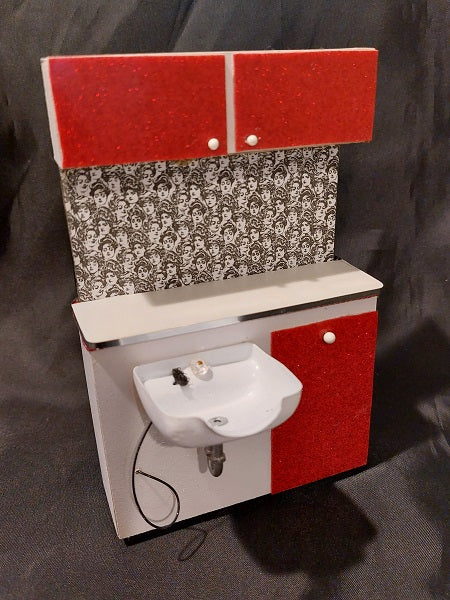 Beauty Salon Shampoo Station, Red