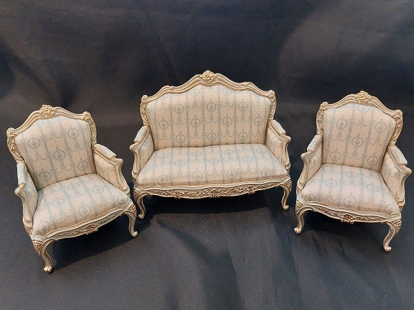 Bergere Settee & 2 Chairs, Handpainted