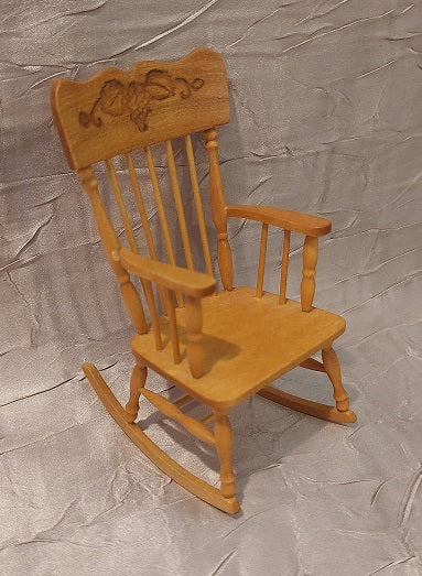 Pressed Wood Rocker Pressed Back Rocker, Golden Oak – Miniature Designs, Inc.
