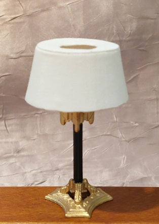 Tall Black & Gold Lamp with Shade