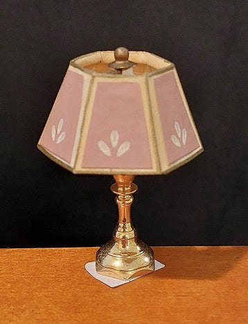 CJB067, Brass Table Lamp, Medium, Dusty Rose