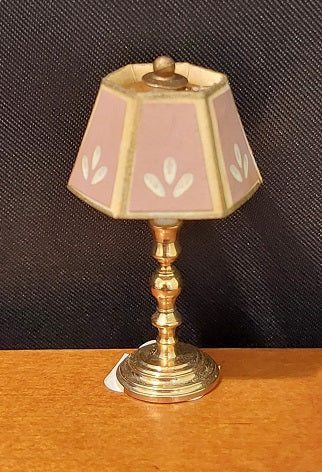 Brass Table Lamp, Small, Dusty Rose