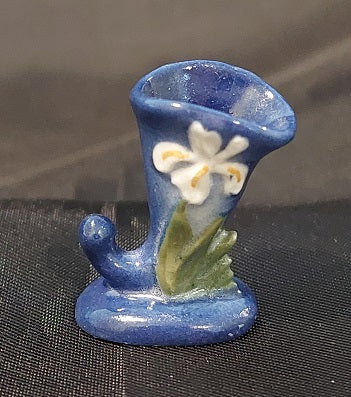 Roseville Cornucopia Vase, Blue, Iris