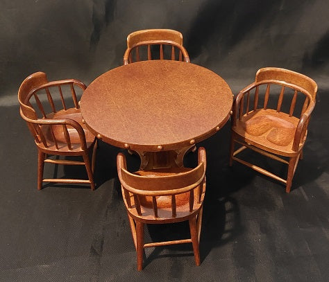 English Pub Table & Chairs, 5pc, Walnut