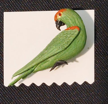 Red Wing Parrot, Handsculpted