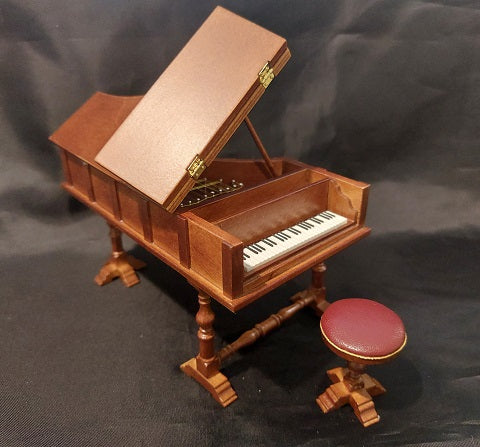 Harpsichord & Stool, Walnut