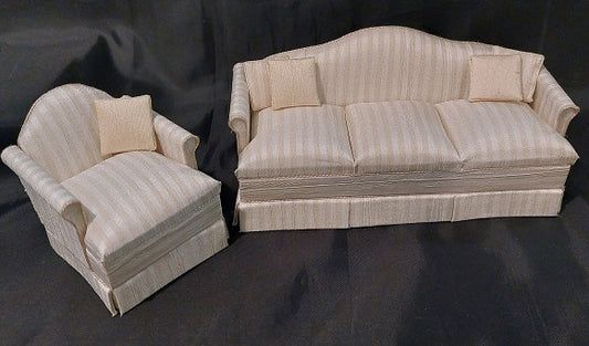 Camel Back Sofa & Chair, Cream, Ecru