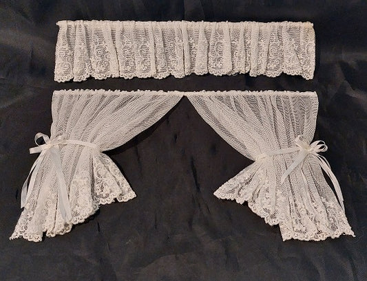 Lace Double or Bay Curtain, Handmade