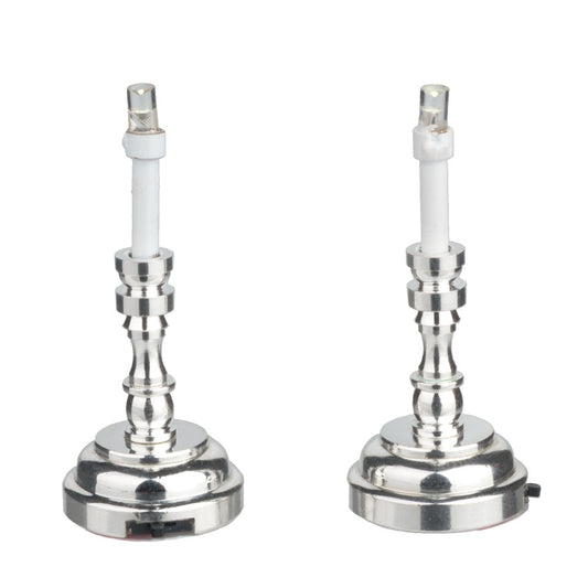 Silver Candlesticks, Pair, LED, DISC