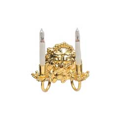 Double Candle Lion Wall Sconce, DISC