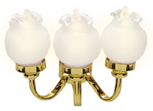 Triple Scalloped Globe Sconce, Disc