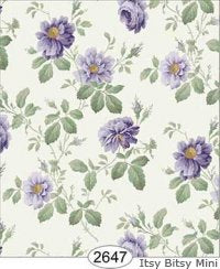 Rose Hill Floral Purple on Pale Blue